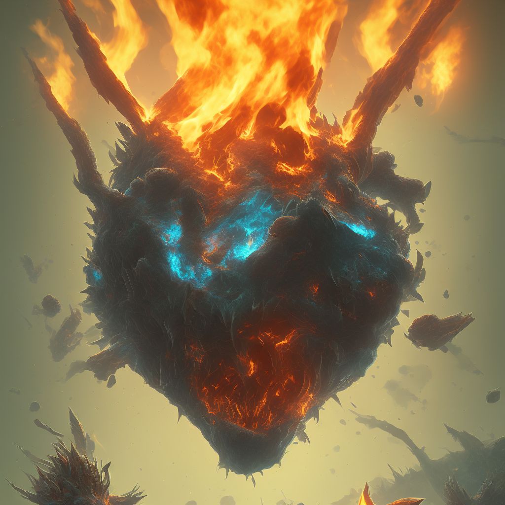 Burn of first degree of neck digital illustration
