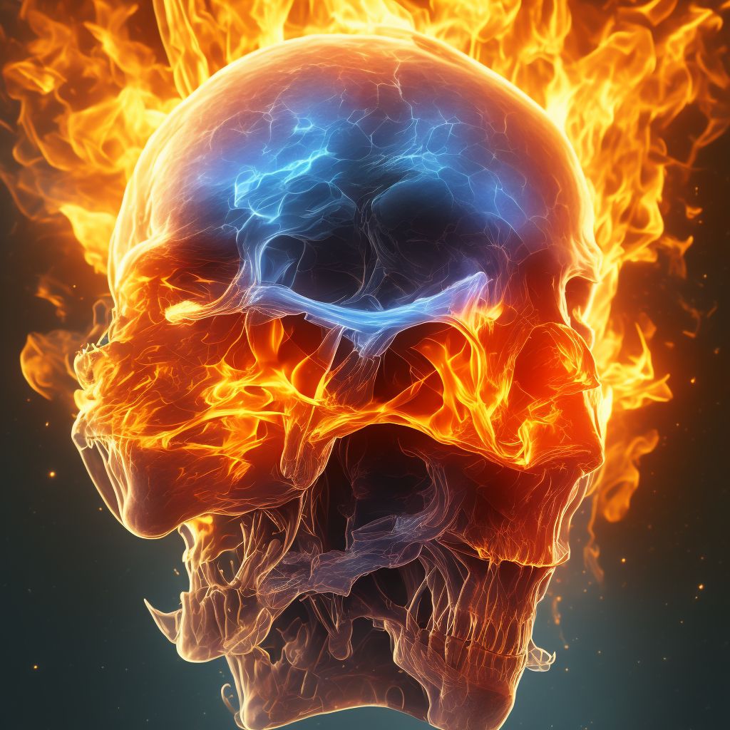 Burn of second degree of head, face, and neck digital illustration