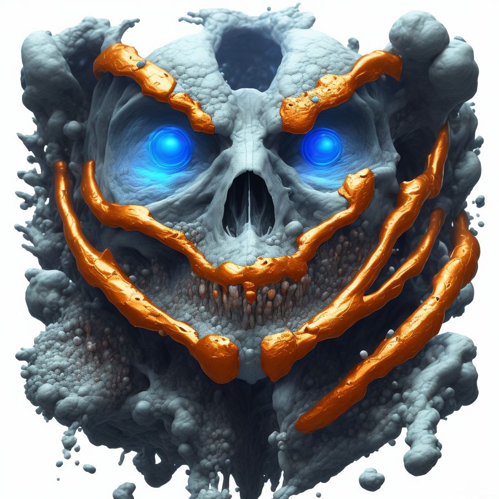 Corrosion of unspecified degree of head, face, and neck digital illustration