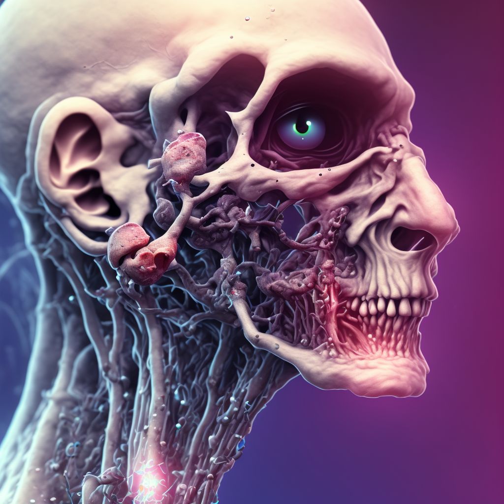 Corrosion of unspecified degree of ear [any part, except ear drum] digital illustration