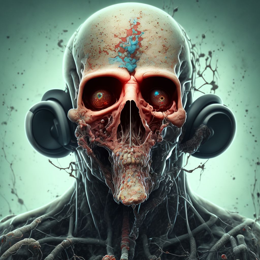 Corrosion of unspecified degree of unspecified ear [any part, except ear drum] digital illustration