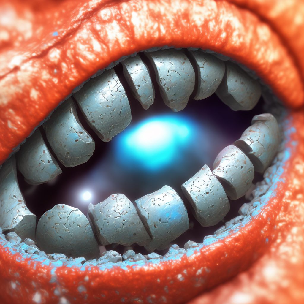 Corrosion of unspecified degree of lip(s) digital illustration