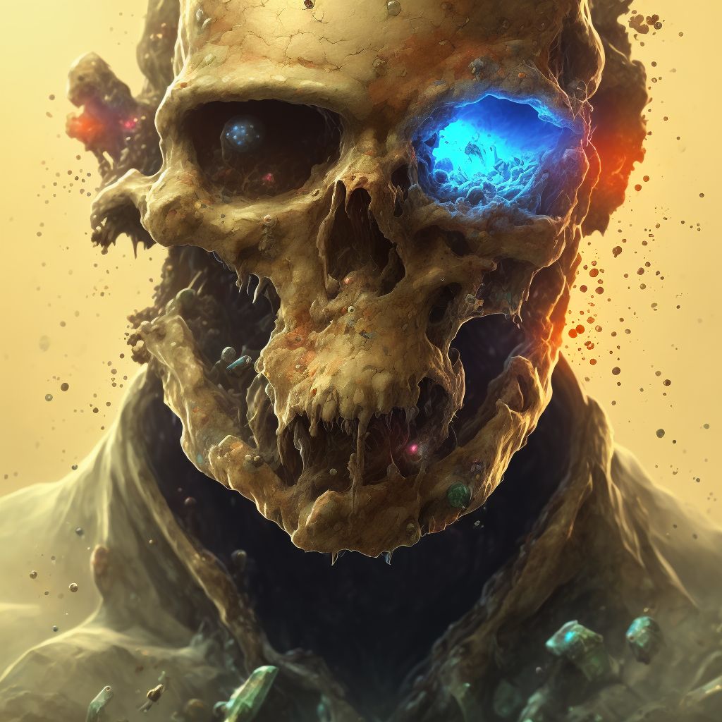 Corrosion of unspecified degree of chin digital illustration