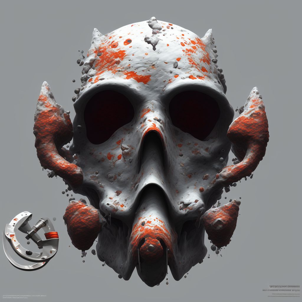 Corrosion of unspecified degree of nose (septum) digital illustration