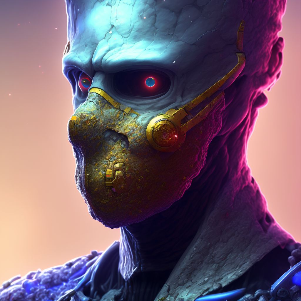 Corrosion of unspecified degree of neck digital illustration