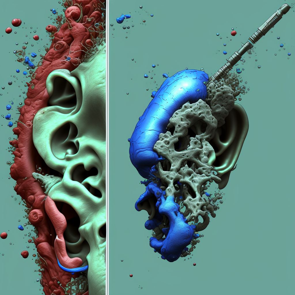 Corrosion of first degree of ear [any part, except ear drum] digital illustration