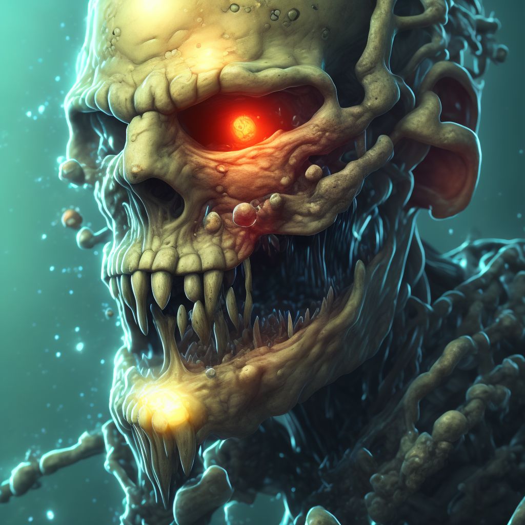 Corrosion of first degree of forehead and cheek digital illustration