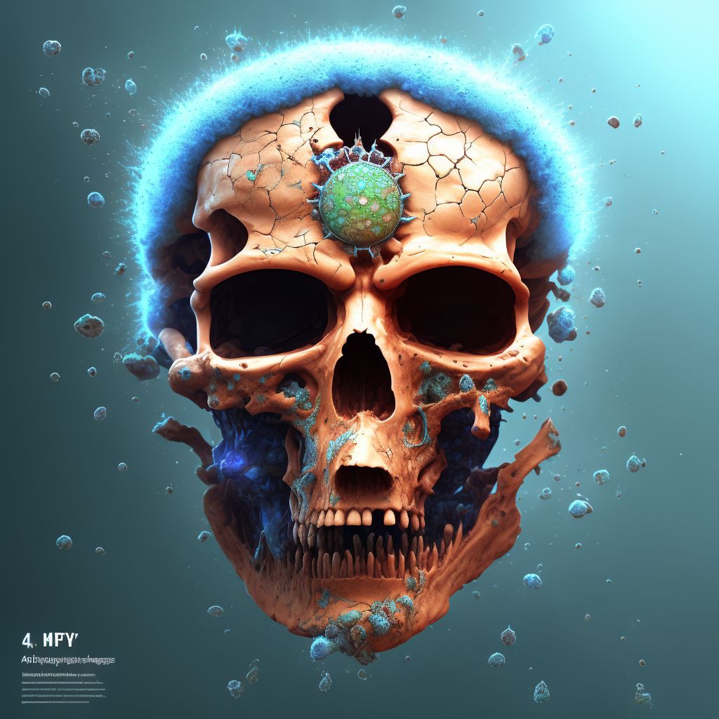 Corrosion of second degree of forehead and cheek digital illustration