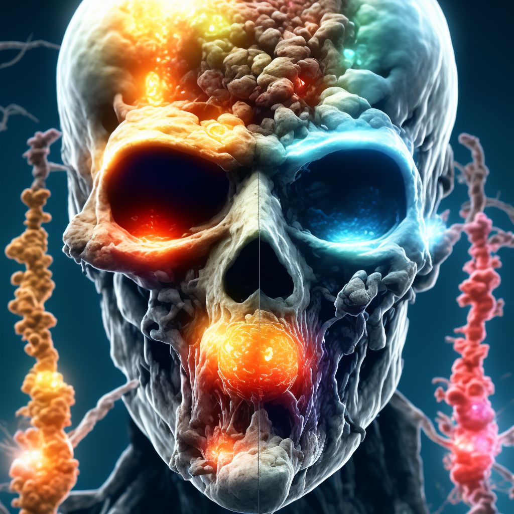 Corrosion of second degree of multiple sites of head, face, and neck digital illustration