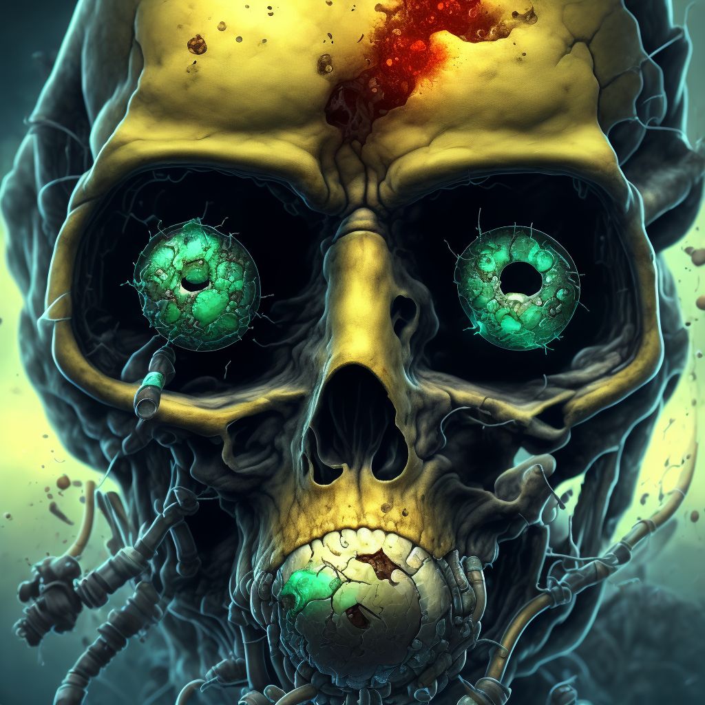 Corrosion of third degree of ear [any part, except ear drum] digital illustration