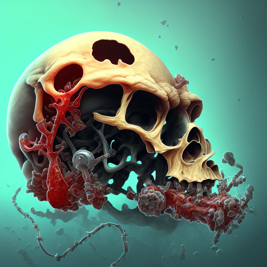 Corrosion of third degree of left ear [any part, except ear drum] digital illustration
