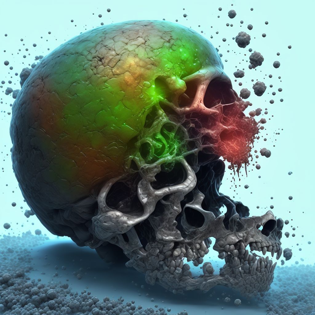 Corrosion of third degree of scalp [any part] digital illustration