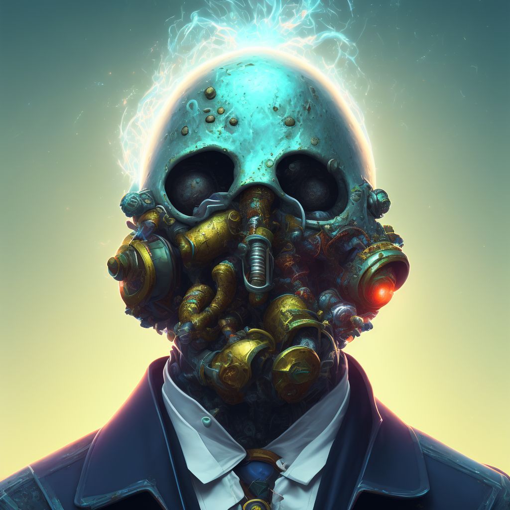 Corrosion of third degree of neck digital illustration