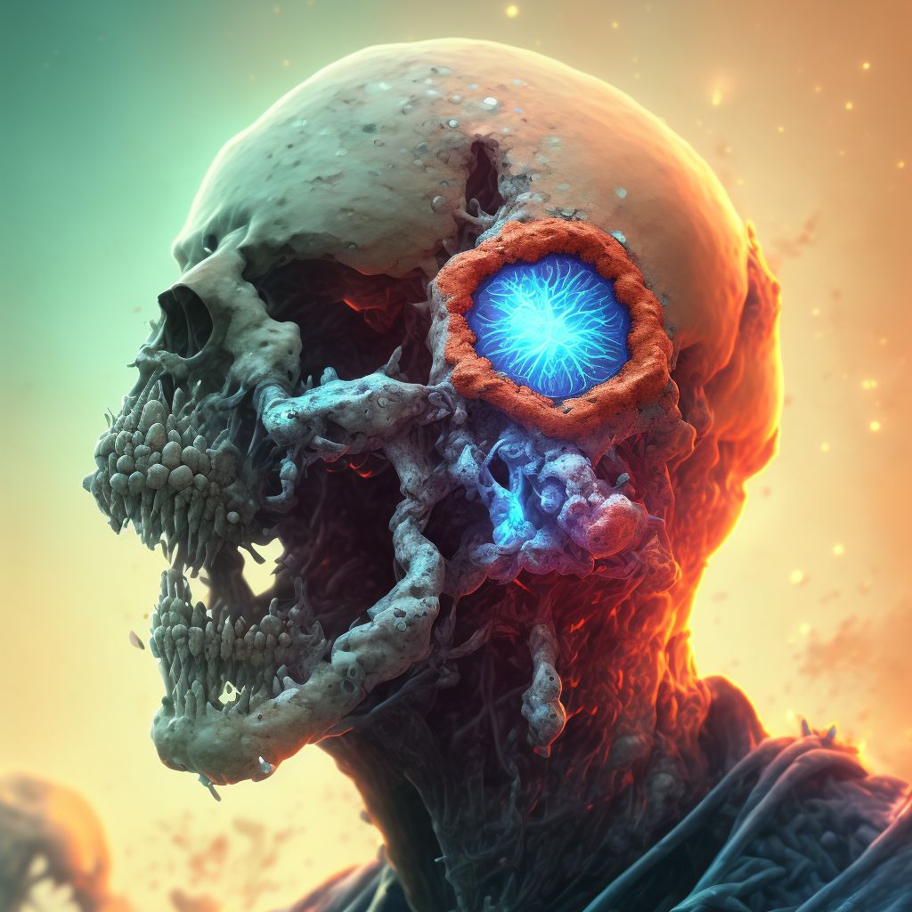 Corrosion of third degree of multiple sites of head, face, and neck digital illustration