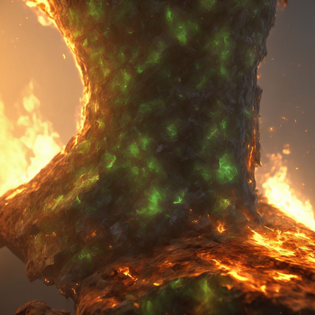 Burn and corrosion of trunk digital illustration