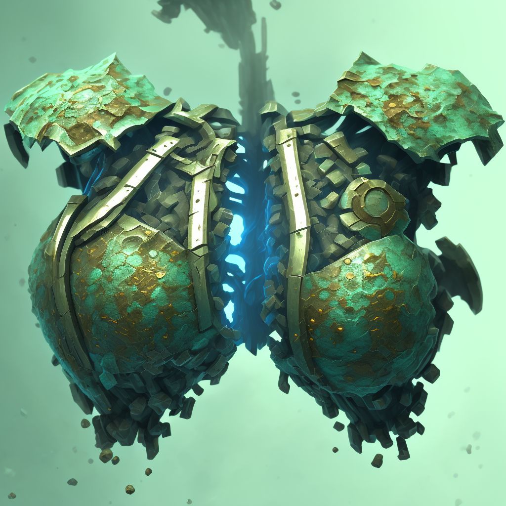 Corrosion of unspecified degree of chest wall digital illustration