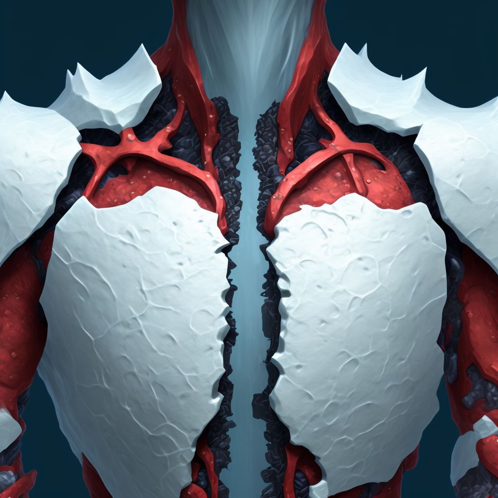 Corrosion of second degree of chest wall digital illustration