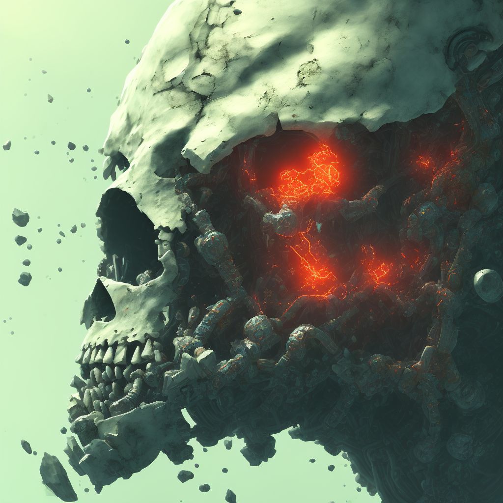 Corrosion of third degree of upper back digital illustration