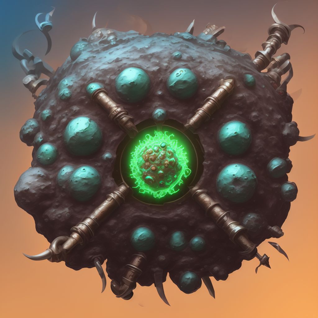Corrosion of third degree of male genital region digital illustration