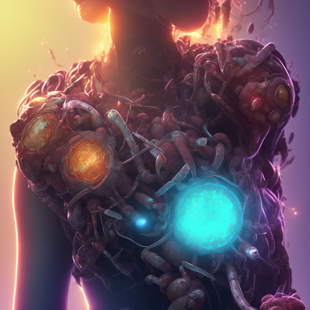 Corrosion of third degree of female genital region digital illustration