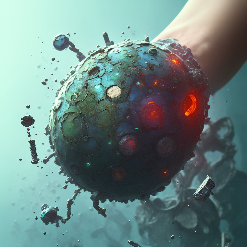 Corrosion of unspecified degree of forearm digital illustration