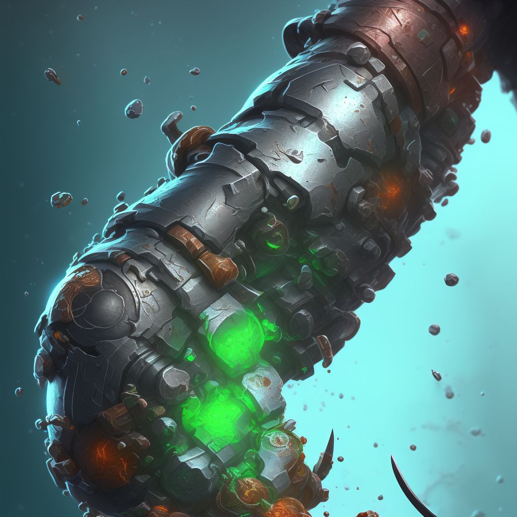 Corrosion of unspecified degree of left forearm digital illustration
