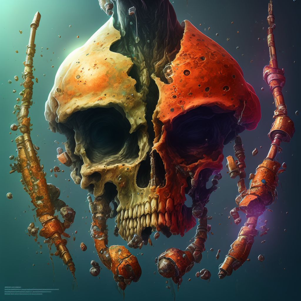 Corrosion of unspecified degree of left elbow digital illustration