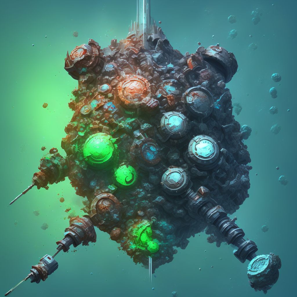 Corrosion of unspecified degree of upper arm digital illustration