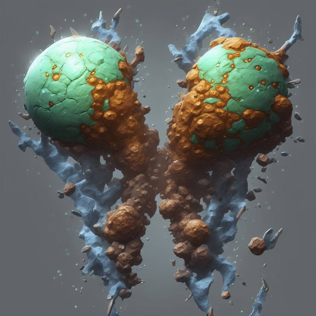 Corrosion of unspecified degree of left axilla digital illustration
