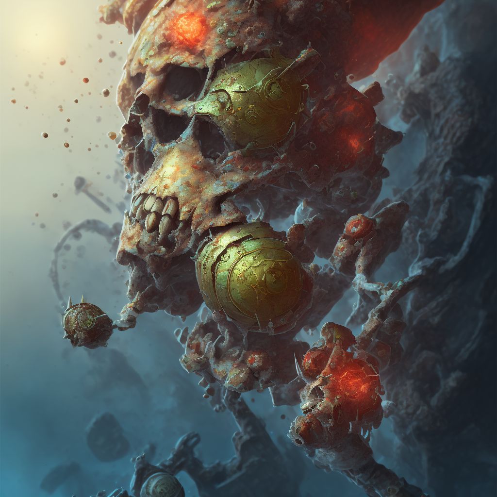 Corrosion of first degree of left upper arm digital illustration