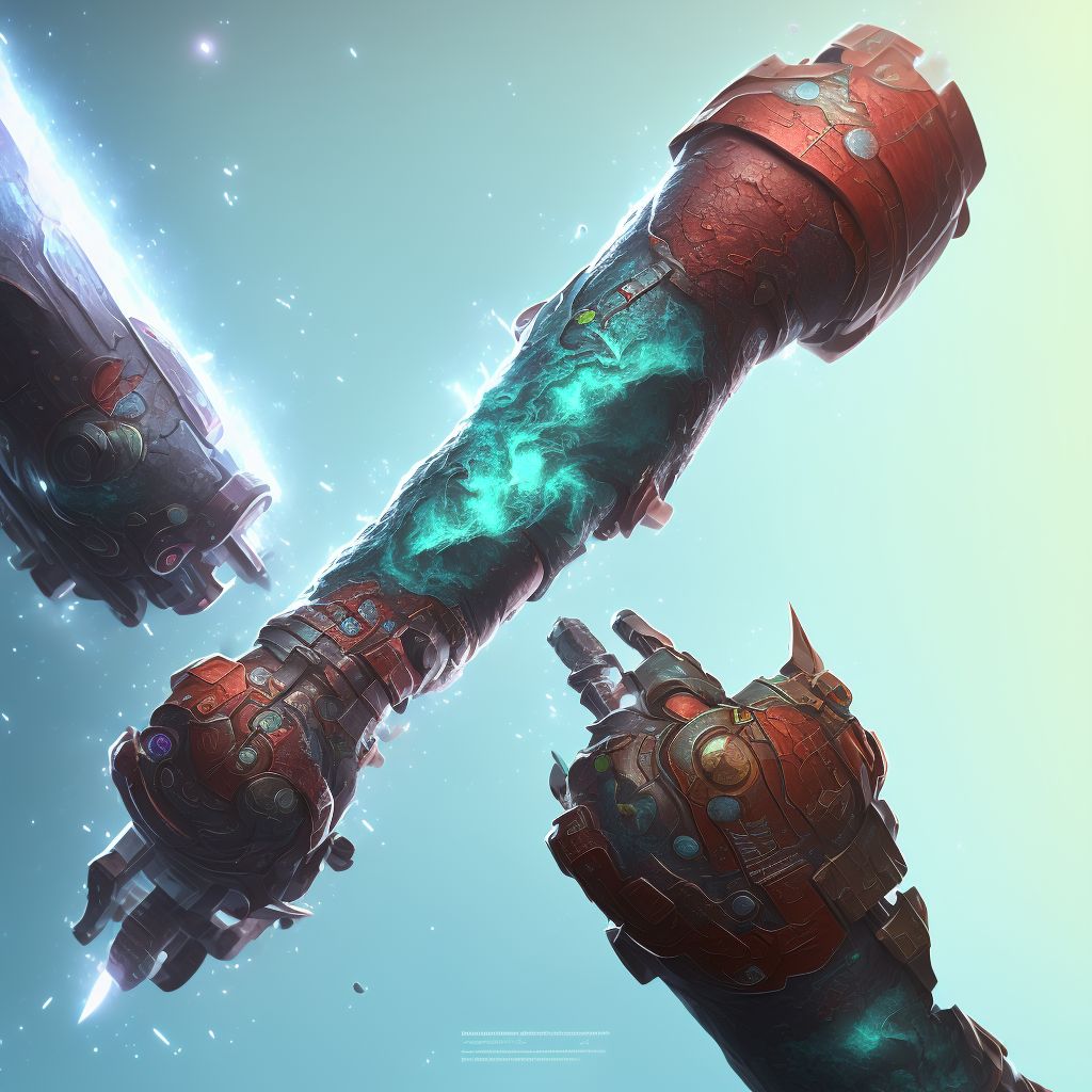 Corrosion of second degree of left forearm digital illustration