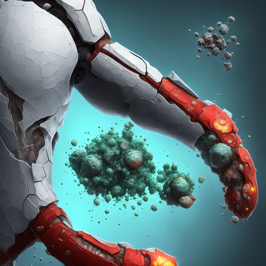 Corrosion of second degree of left elbow digital illustration