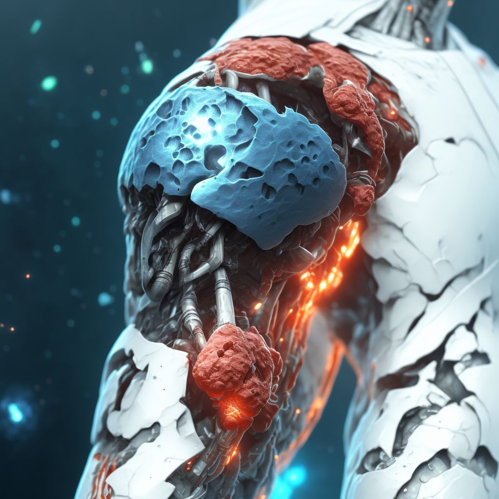 Corrosion of second degree of left upper arm digital illustration