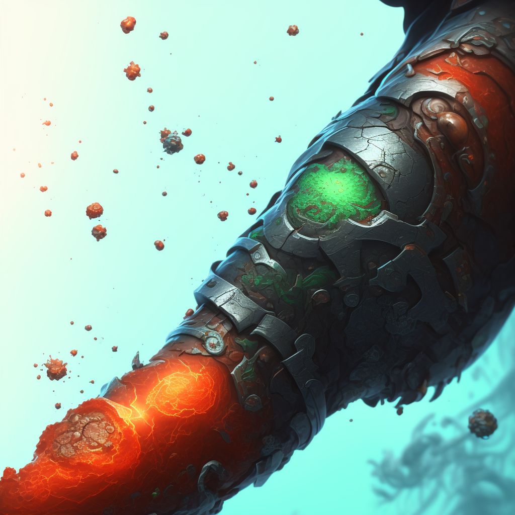 Corrosion of third degree of elbow digital illustration