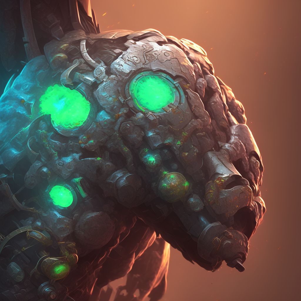 Corrosion of third degree of left upper arm digital illustration