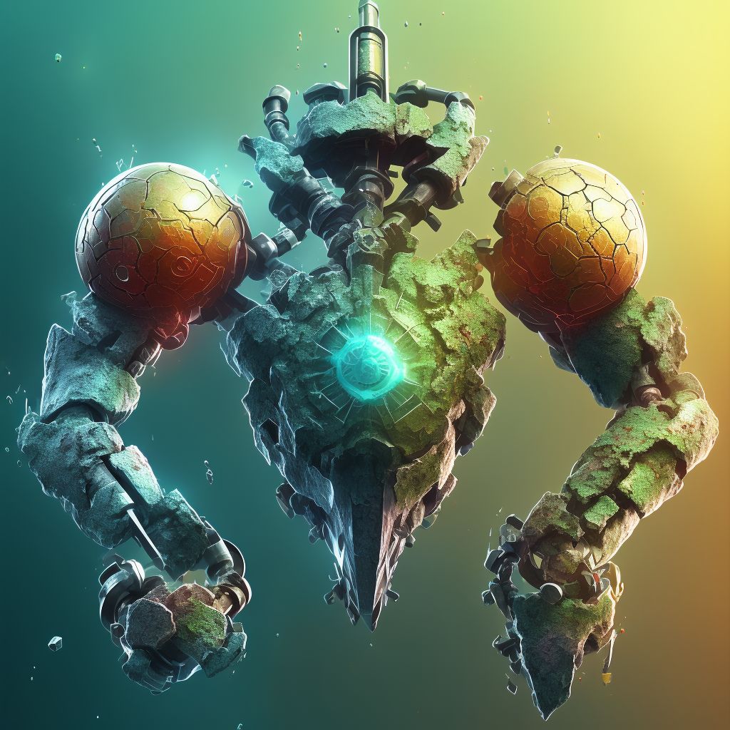 Corrosion of third degree of unspecified upper arm digital illustration
