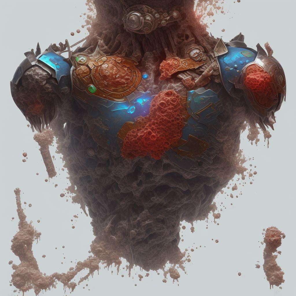 Corrosion of third degree of shoulder digital illustration