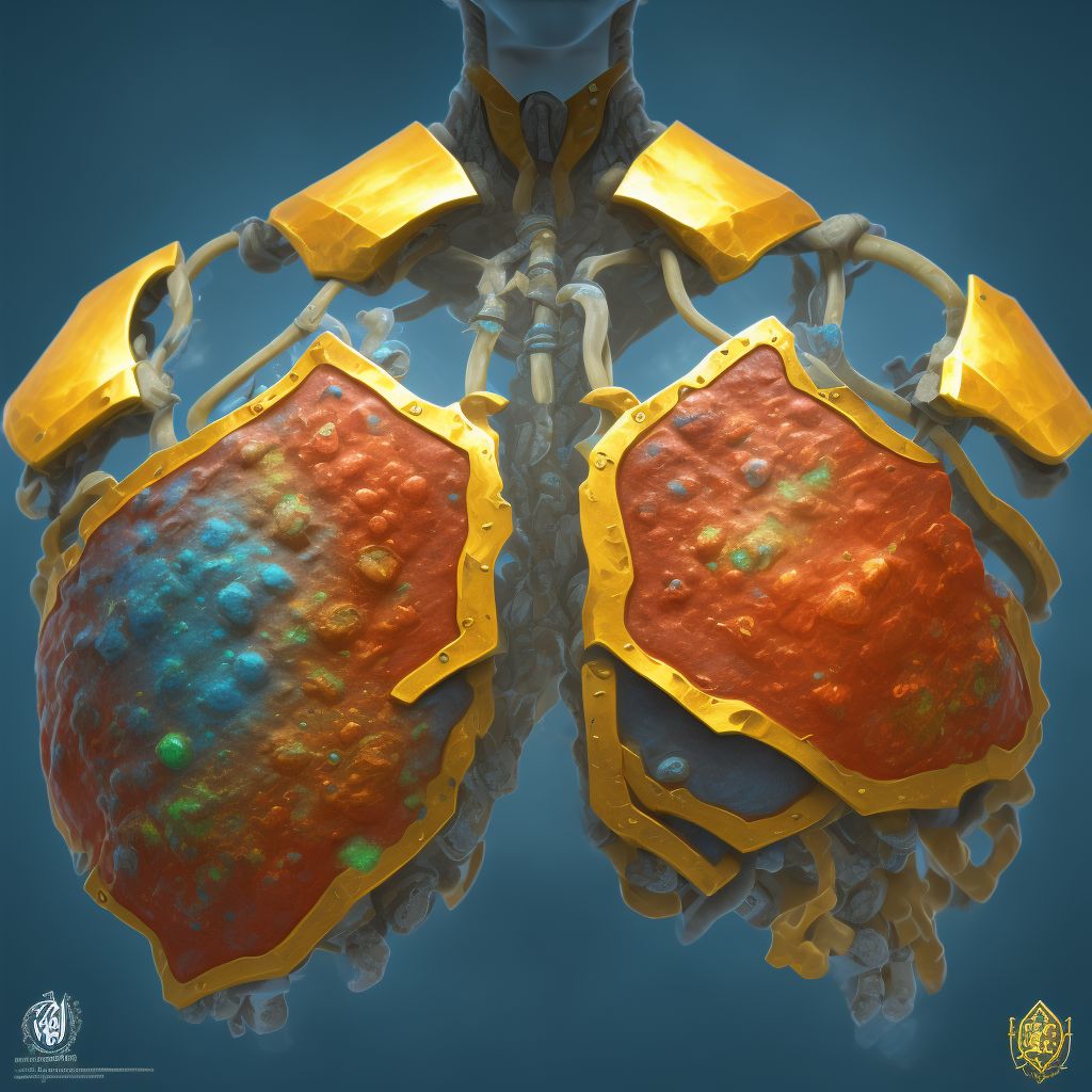 Corrosion of third degree of right scapular region digital illustration
