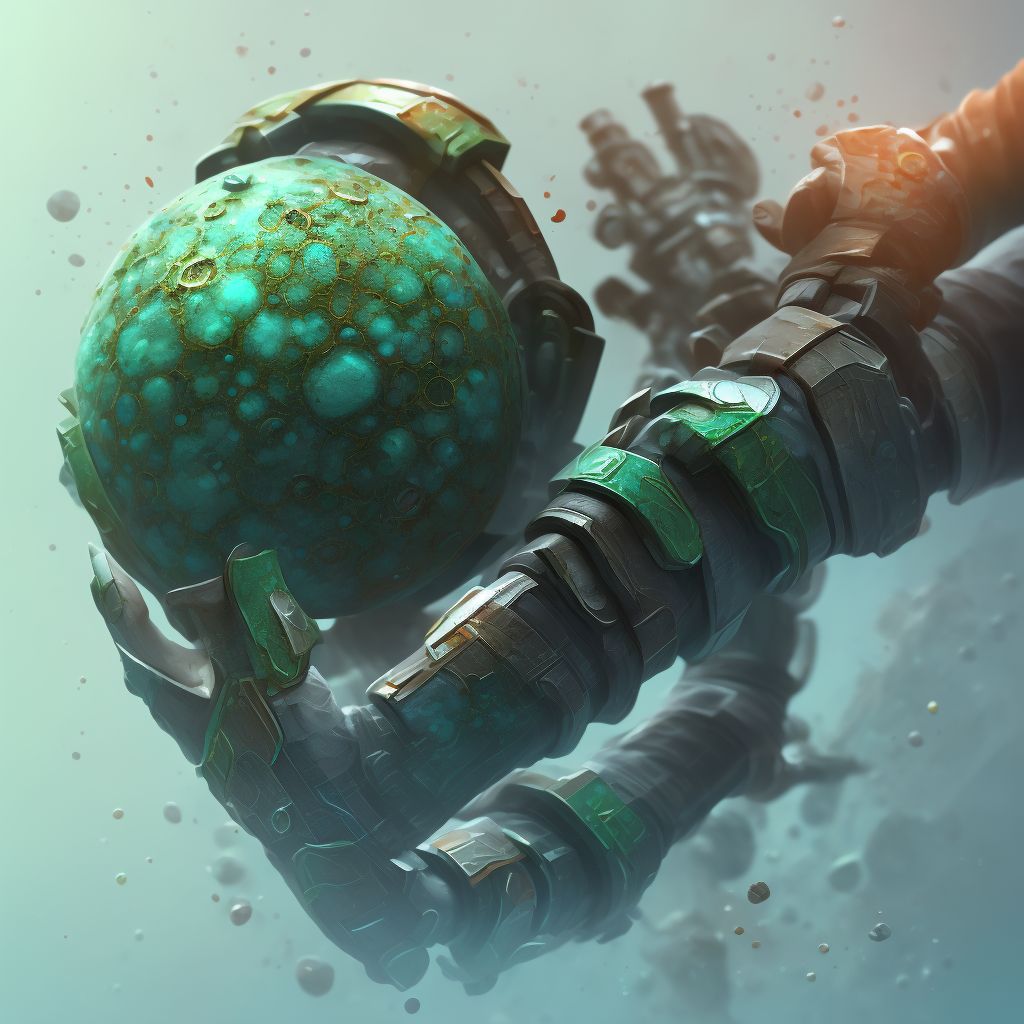 Corrosion of unspecified degree of wrist and hand digital illustration