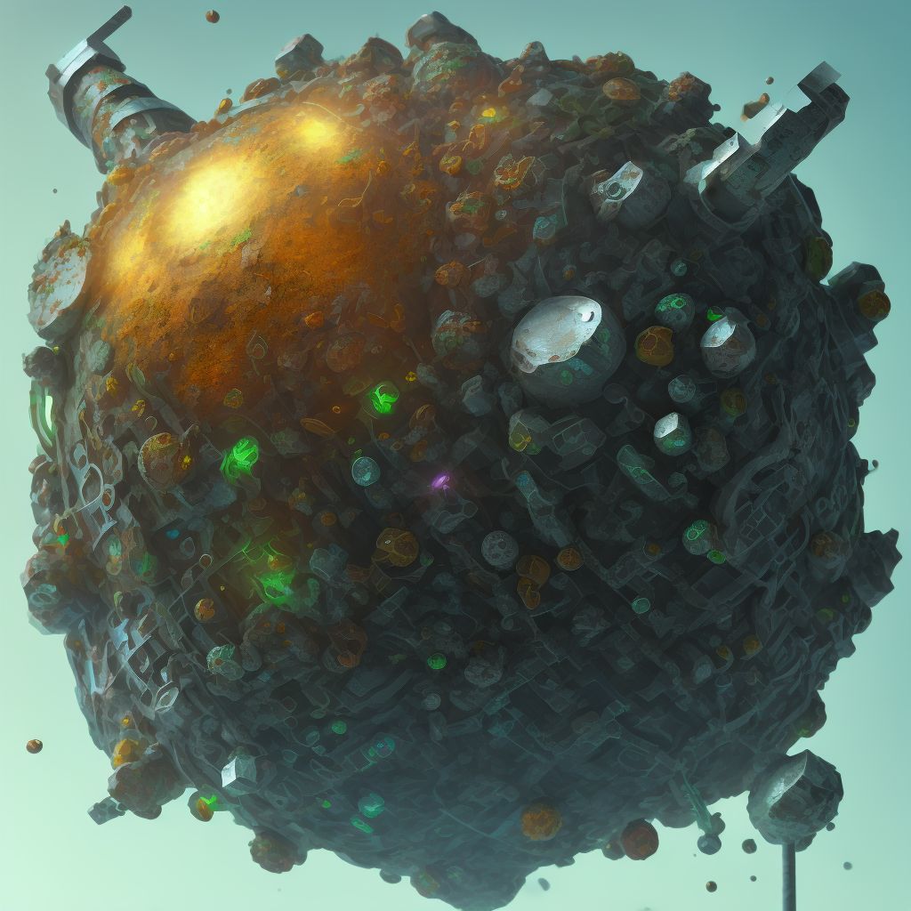 Corrosion of unspecified degree of left hand, unspecified site digital illustration