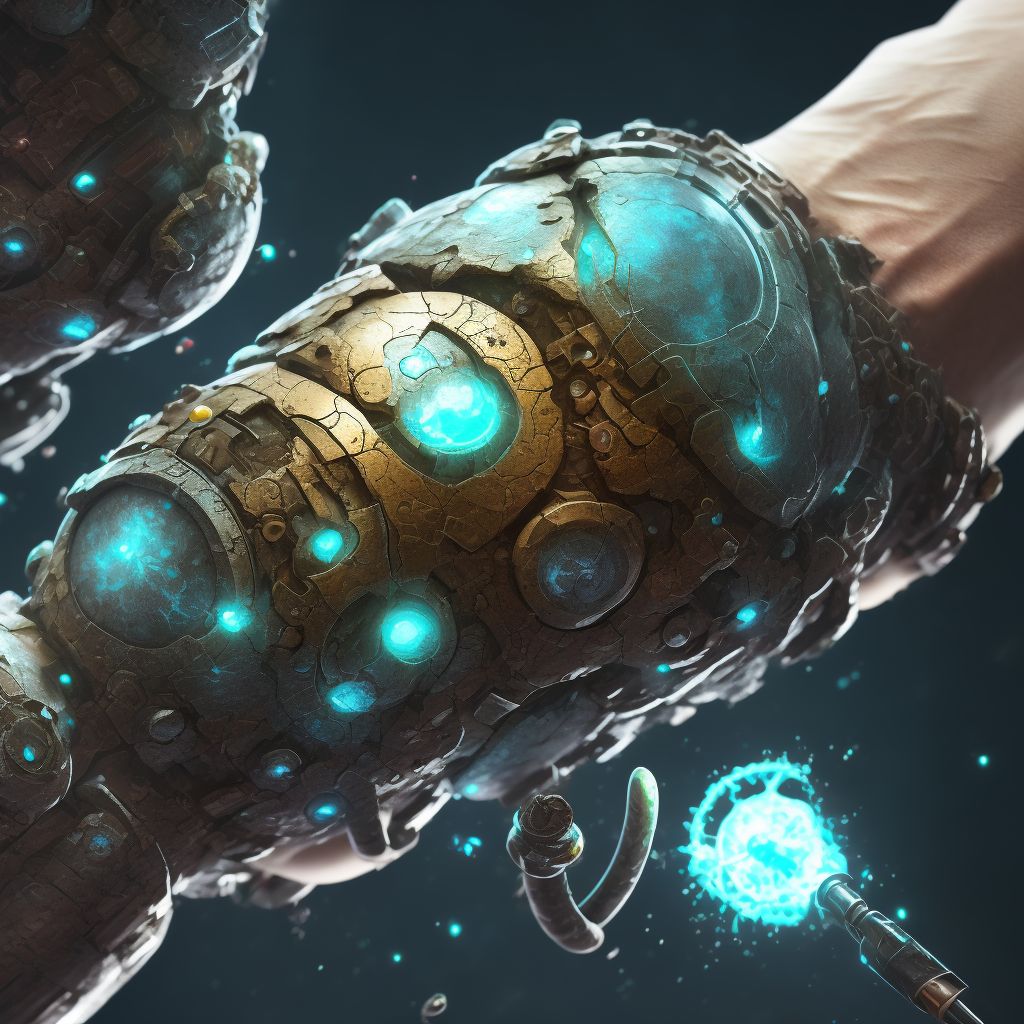 Corrosion of unspecified degree of wrist digital illustration