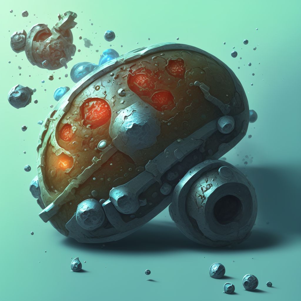 Corrosion of first degree of left thumb (nail) digital illustration