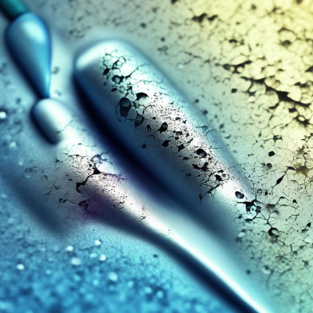 Corrosion of first degree of single finger (nail) except thumb digital illustration