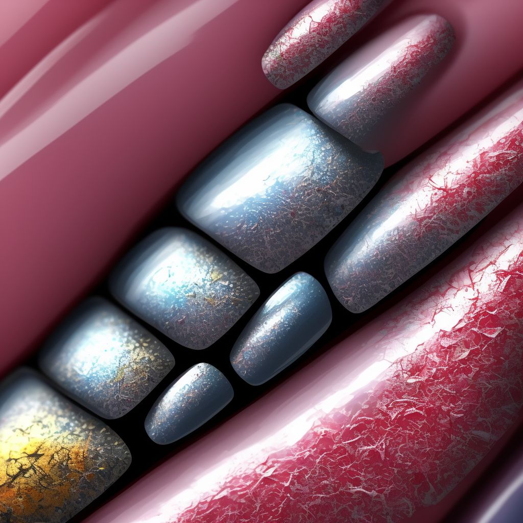 Corrosion of first degree of single right finger (nail) except thumb digital illustration