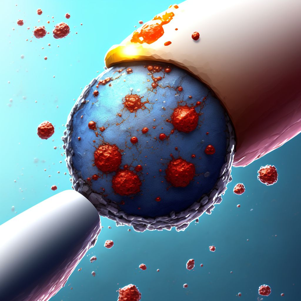 Corrosion of second degree of single left finger (nail) except thumb digital illustration
