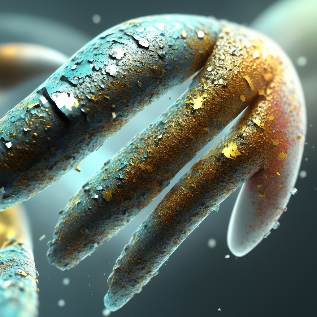Corrosion of second degree of unspecified multiple fingers (nail), including thumb digital illustration
