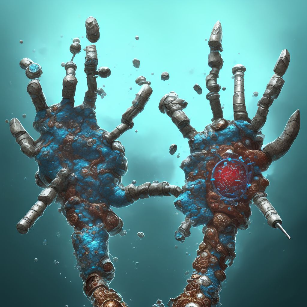 Corrosion of second degree of unspecified wrist digital illustration