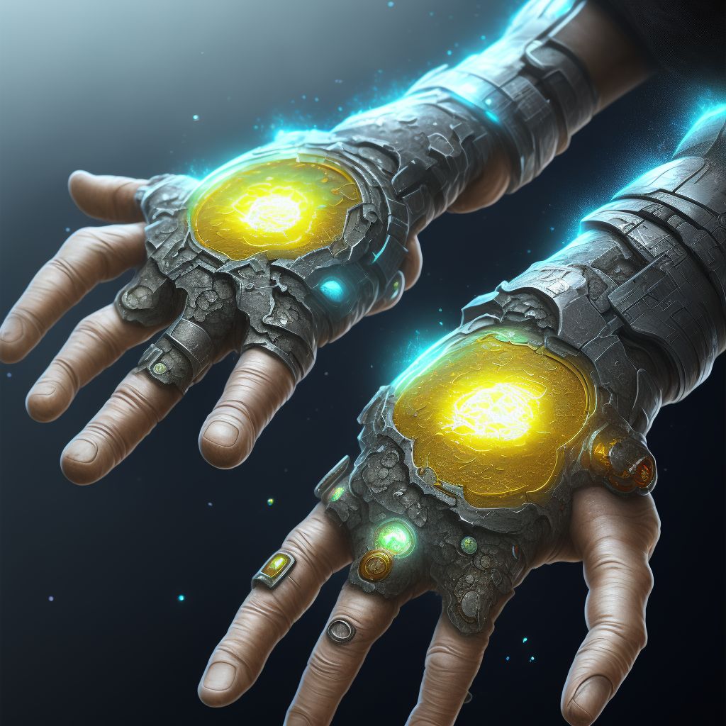 Corrosion of third degree of wrist and hand digital illustration