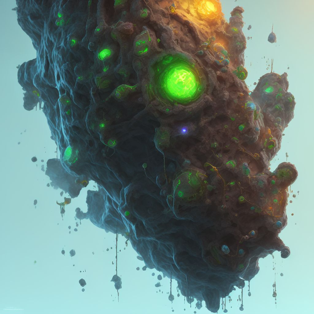 Corrosion of third degree of unspecified thumb (nail) digital illustration