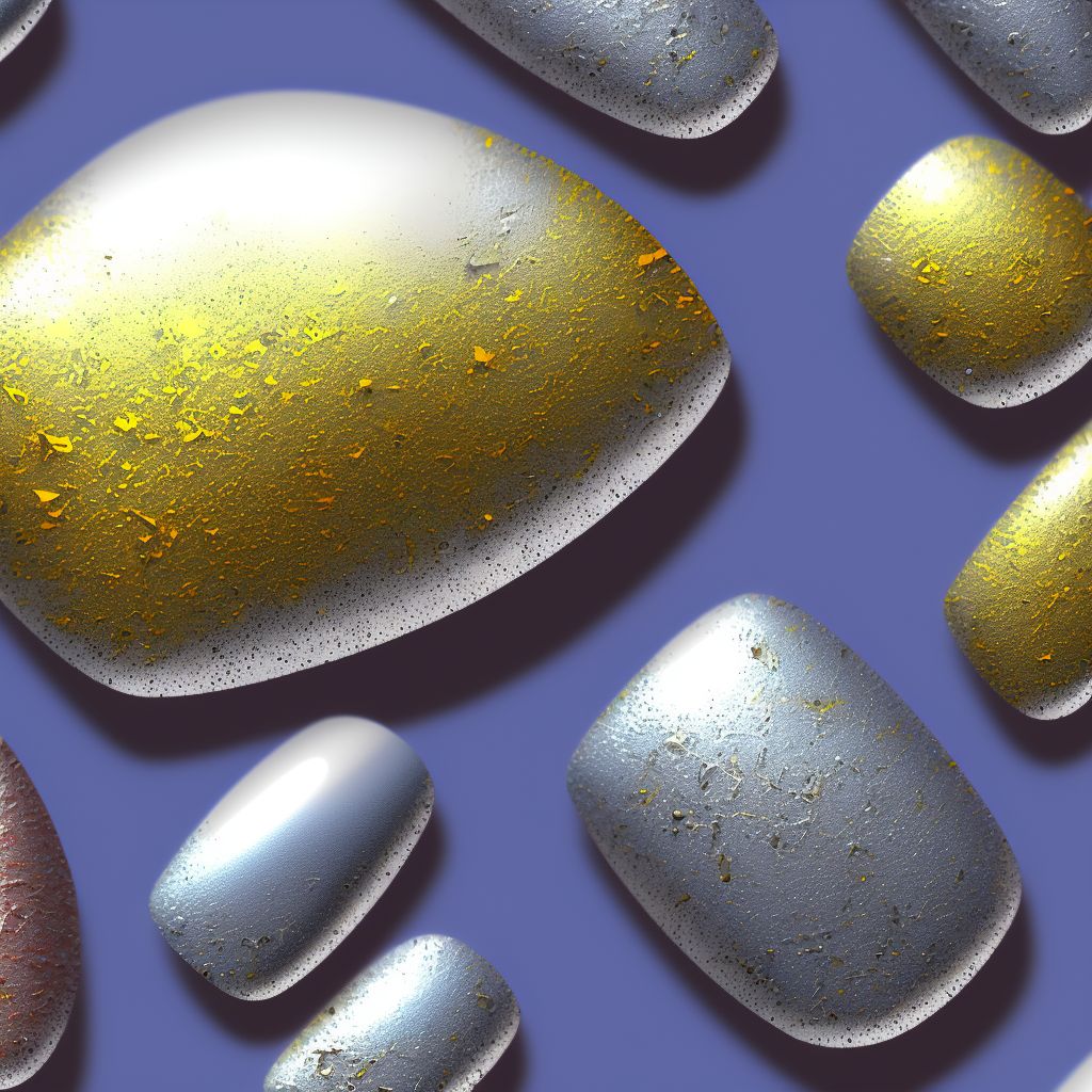 Corrosion of third degree of single finger (nail) except thumb digital illustration